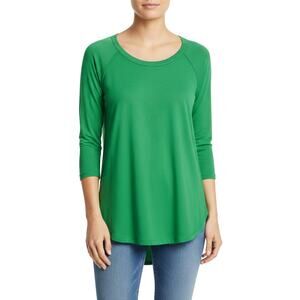 Laila Jayde 3/4 Sleeve Crewneck Top Kelly Green Women Size Medium NWT